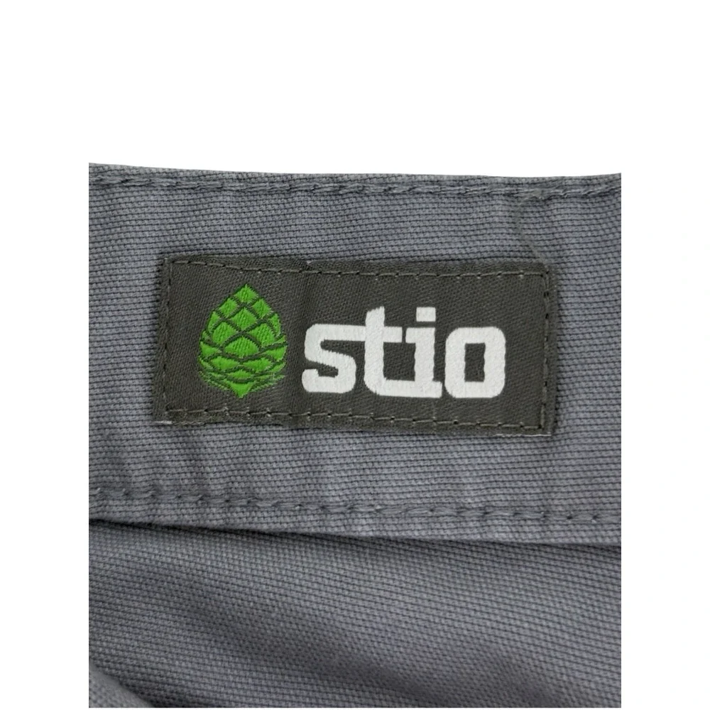 Stio Mens 33 Shorts Organic Cotton Stretch Casual Blue Gray Inseam 10